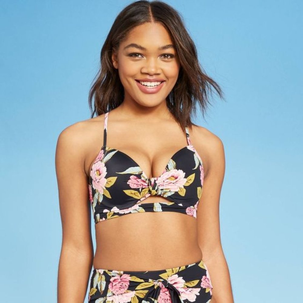 Shade & Shore Floral Knot Front Swim Bikini Set